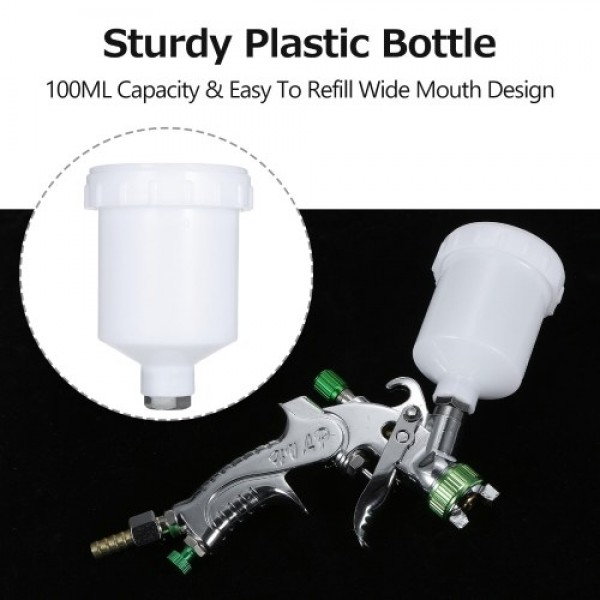 Gravity Feed Air Spray Gun Mini Sprayer Paint Gun with 100ML Cup 1.0mm Nozzle for Painting Car Furniture Wall