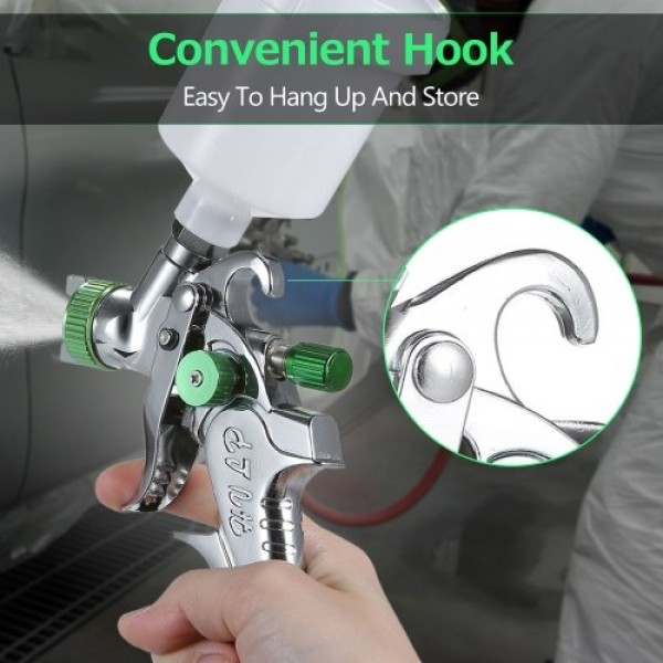 Gravity Feed Air Spray Gun Mini Sprayer Paint Gun with 100ML Cup 1.0mm Nozzle for Painting Car Furniture Wall