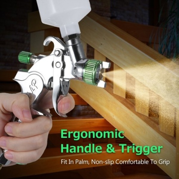 Gravity Feed Air Spray Gun Mini Sprayer Paint Gun with 100ML Cup 1.0mm Nozzle for Painting Car Furniture Wall