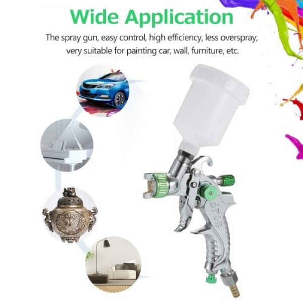 Gravity Feed Air Spray Gun Mini Sprayer Paint Gun with 100ML Cup 1.0mm Nozzle for Painting Car Furniture Wall