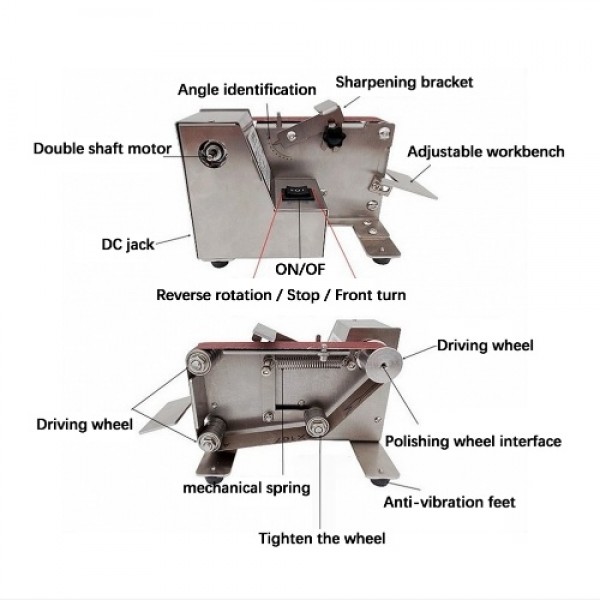 180W Small Sanding Machine Belt Sander 7 Gear Speed Adjustable Household Electric Polishing Machine Desktop Sanding Tool Metal W
