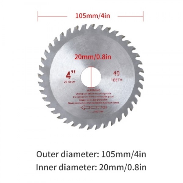 4'' SawBlade Disc for Angle Grinder 20mm Wood Cutting Discs Circular 40Teeth