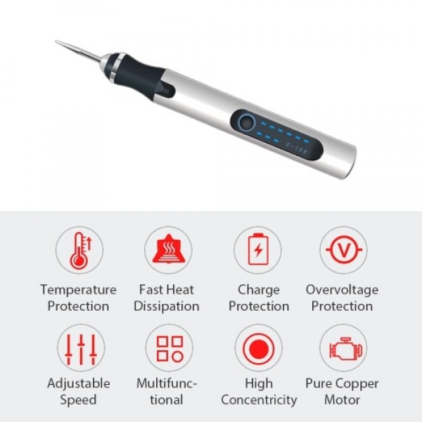 Electric Rotary Tool Grinding Pen for Light-Duty DIY Crafting Polishing Waxing Drilling Engraving Silver