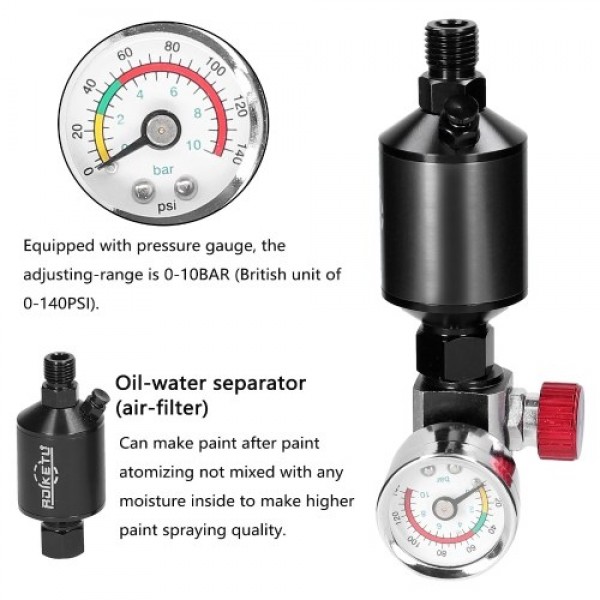Aluminum Sprayer Regulator Gauge with Air-Filter S...