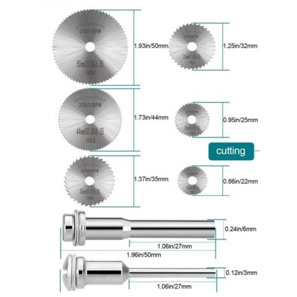 74pcs Cutting Wheel Set for Rotary Tool Including 545 Diamond Cutting Wheels HSS Circular Saw Blades Resin Cutting Disc Mandrels