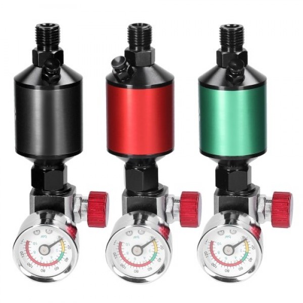 Aluminum Sprayer Regulator Gauge with Air-Filter Set Paint-Spray Filtering Tool Regulators In-Line Water Trap Oil-water Separato
