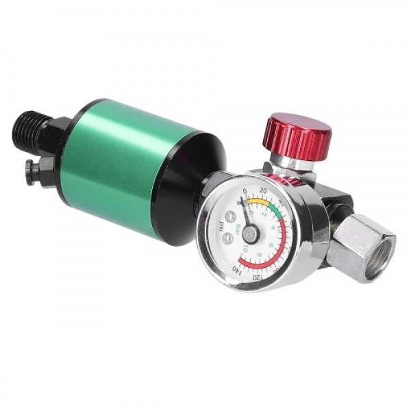 Aluminum Sprayer Regulator Gauge with Air-Filter Set Paint-Spray Filtering Tool Regulators In-Line Water Trap Oil-water Separato