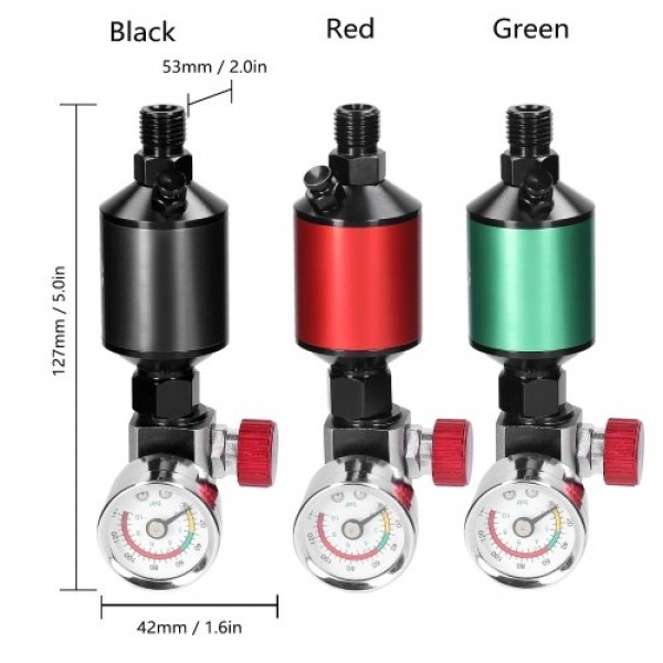 Aluminum Sprayer Regulator Gauge with Air-Filter Set Paint-Spray Filtering Tool Regulators In-Line Water Trap Oil-water Separato
