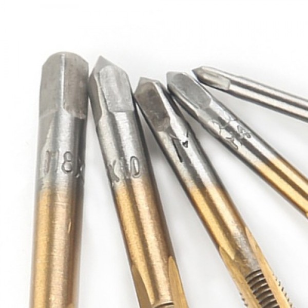 Machine Screw Metric Thread Plug Taps Set M3 M4 M5 M6 M8 Screw Thread Taps 5 Pcs
