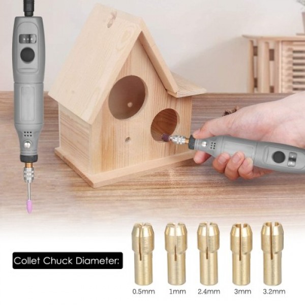 12V Mini Rotary Tool Portable Electric Grinder 5000-15000rpm Variable Speed Rotary Cutter with 24Pcs Attachments for Crafting Pr
