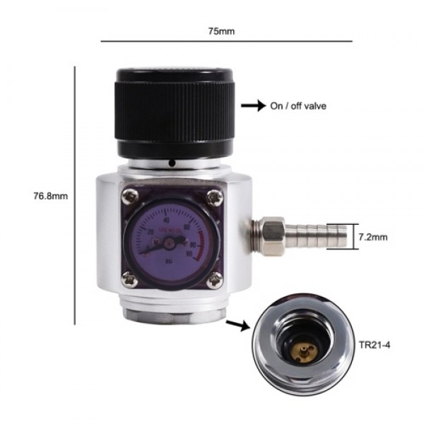 90PSI Stainless Steel Mini Air Regulator Soda Bucket Carbon Dioxide Regulator