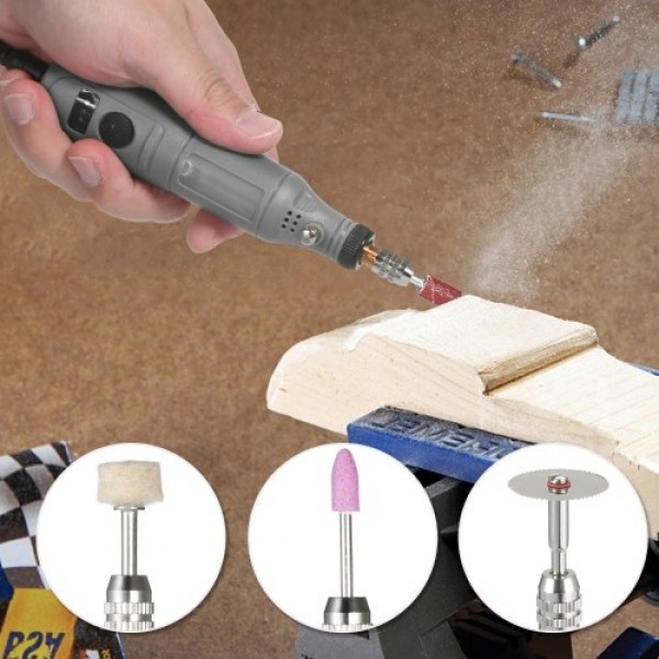 12V Mini Rotary Tool Portable Electric Grinder 5000-15000rpm Variable Speed Rotary Cutter with 24Pcs Attachments for Crafting Pr
