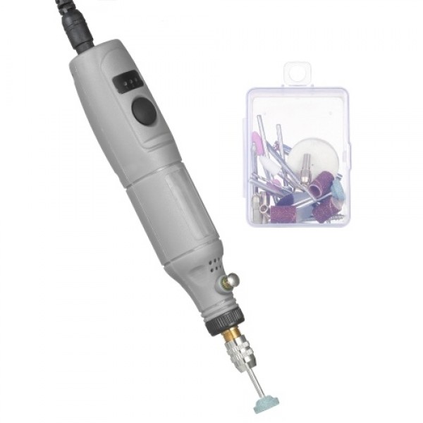12V Mini Rotary Tool Portable Electric Grinder 5000-15000rpm Variable Speed Rotary Cutter with 24Pcs Attachments for Crafting Pr