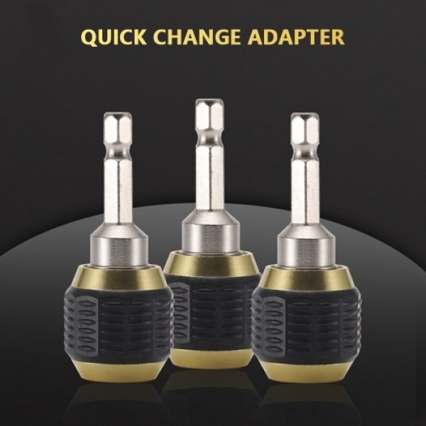 Quick Change Bit Holder 1/4 Inch Hex Shank Drill Bit Extension Chuck Adapter Connector Built-in Spring Quick to Install and Rele