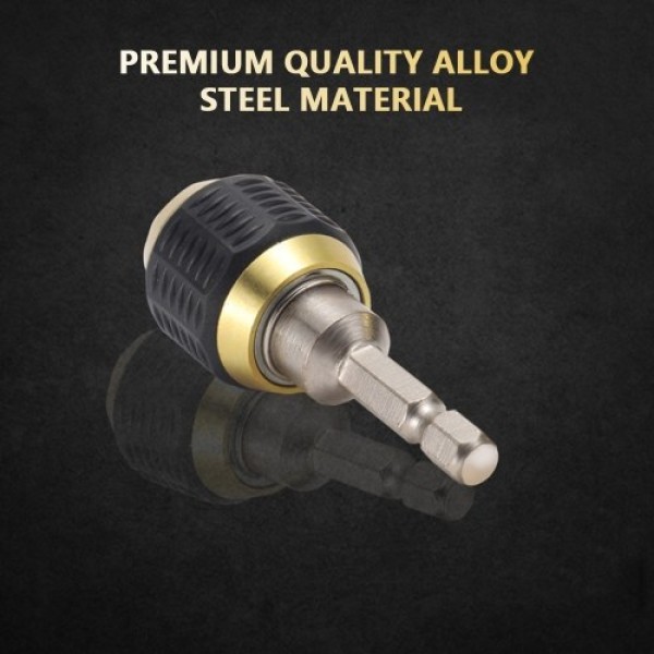 Quick Change Bit Holder 1/4 Inch Hex Shank Drill Bit Extension Chuck Adapter Connector Built-in Spring Quick to Install and Rele