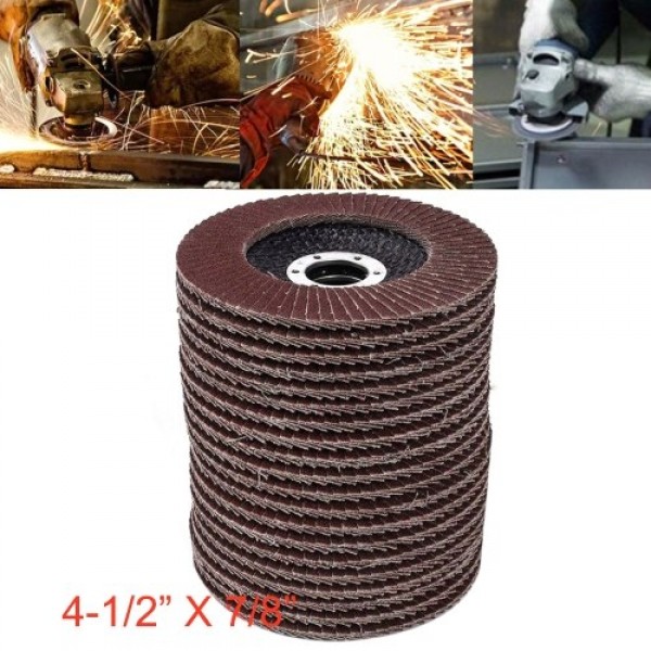 20Pcs Assorted Sanding Grinding Wheel Aluminum Oxide Abrasives Flap Discs Compatible with 4.5'' Angle Grinder