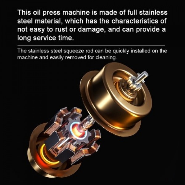 600W 220 V Large Color Digital Dispaly Home Household Kitchen Intelligent Stainless Steel Electric Oil Press Machine Family Oil 