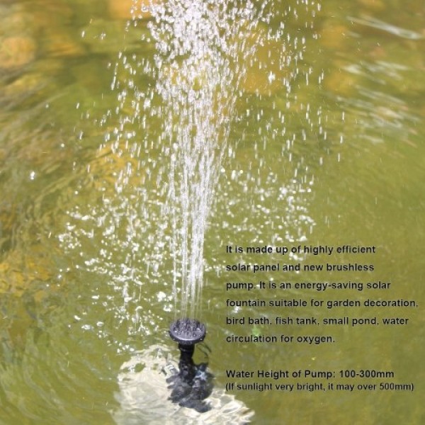 7V 1.5W Solar Water Pump Fountain Garden Floating Plants Watering Power Fountains Pool Home Garden Fish Pond Waterpump