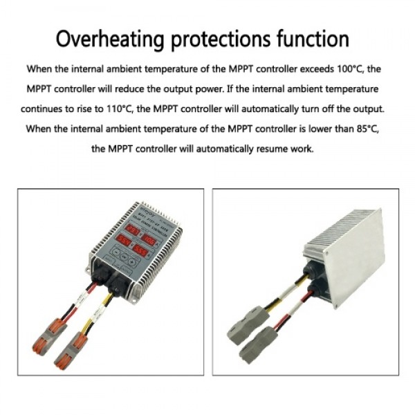 400W Step-up MPPT Real-time Tracking Function LED Display Solar Power Supplys Battery Recharging Controller 24~85V Output Voltag