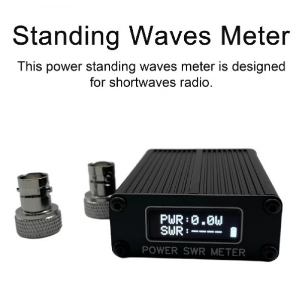 1.6MHz-30MHz 0.1W-11W QRP SWR Shortwave Standing Waves Meter Portable SWR Shortwave Power Meter USB Firmware Upgrade with Displa