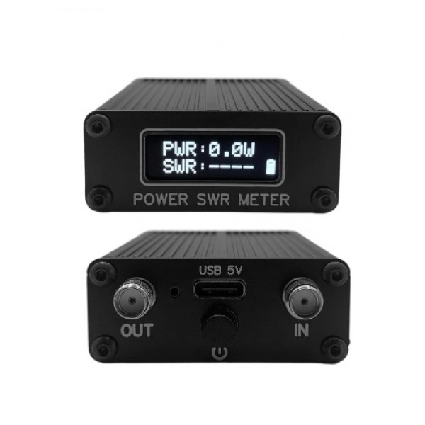 1.6MHz-30MHz 0.1W-11W QRP SWR Shortwave Standing Waves Meter Portable SWR Shortwave Power Meter USB Firmware Upgrade with Displa