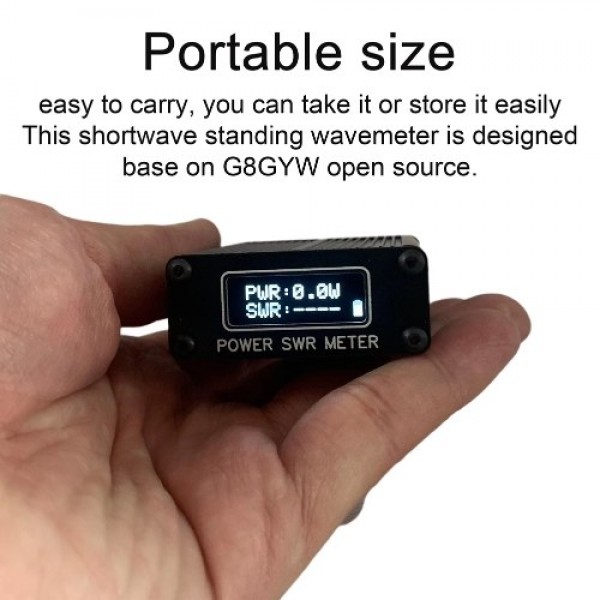 1.6MHz-30MHz 0.1W-11W QRP SWR Shortwave Standing Waves Meter Portable SWR Shortwave Power Meter USB Firmware Upgrade with Displa