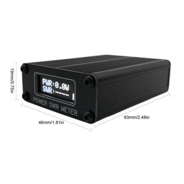 1.6MHz-30MHz 0.1W-11W QRP SWR Shortwave Standing Waves Meter Portable SWR Shortwave Power Meter USB Firmware Upgrade with Displa