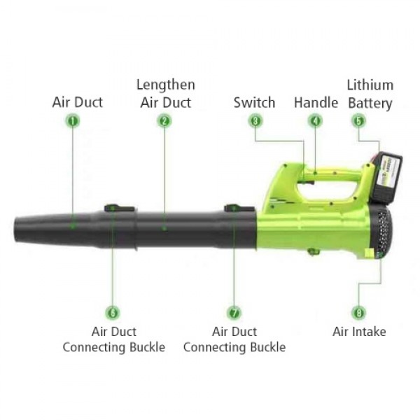Cordless Leaf Blower with 21V Battery Charger Vari...