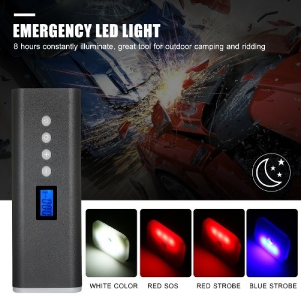 Portable Tire Inflator Air Compressor Hand Held Tire Pump 150PSI 2000mAh LCD Display with LED Light 4 Nozzles For Car Bicycle Ti