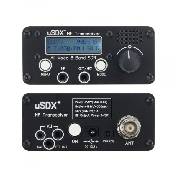 uSDR uSDX+Plus V2 8 Bands SDR Transceivers HF SSB QRP Portable High Frequency Short Waves Transceivers LCD Display Speaker Micro