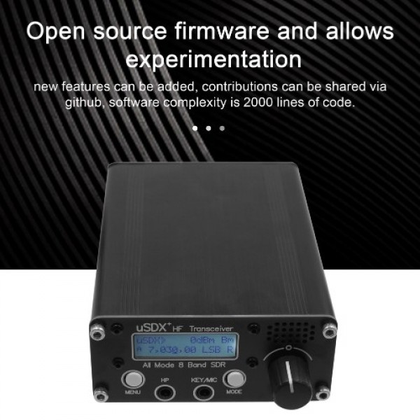 uSDR uSDX+Plus V2 8 Bands SDR Transceivers HF SSB QRP Portable High Frequency Short Waves Transceivers LCD Display Speaker Micro