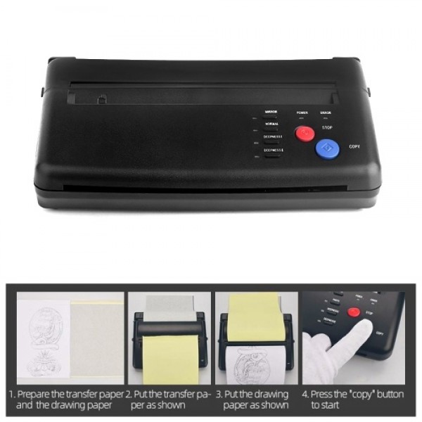 Stencil Machine Portable Tattoo Transfer Machine Printer Drawing Thermal Stencil Maker Copier for A4 Tattoo Transfer Paper, Line