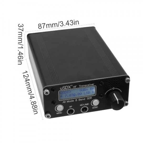 uSDR uSDX+Plus V2 8 Bands SDR Transceivers HF SSB QRP Portable High Frequency Short Waves Transceivers LCD Display Speaker Micro
