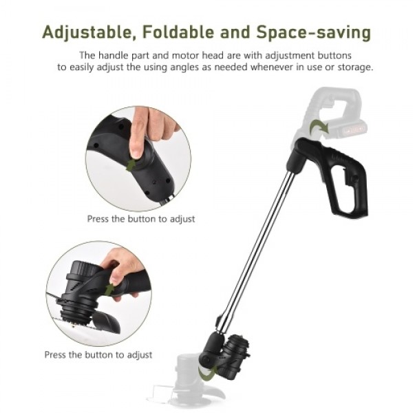 24V Telescopic Handheld Cordless Grass Trimmer Electric Lawn Mower 7500mAh Rechargeable Battery Fast Charger Multi Function Powe