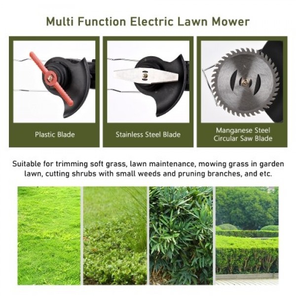 24V Telescopic Handheld Cordless Grass Trimmer Electric Lawn Mower 7500mAh Rechargeable Battery Fast Charger Multi Function Powe