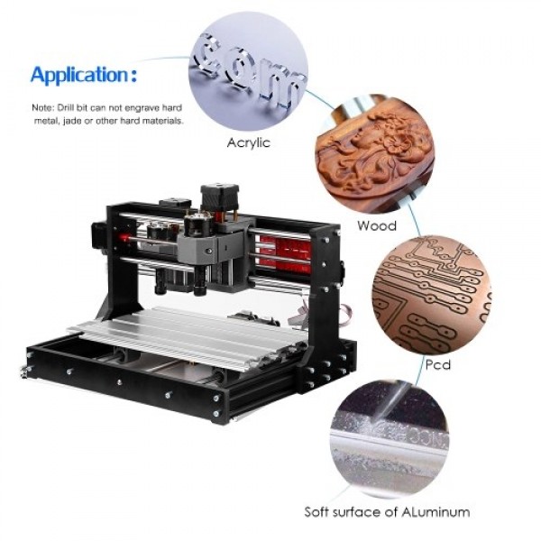3018 Pro GRBL Control DIY Mini CNC Machine 3 Axis Pcb Milling Machine Wood Router Engraver 2-Inch Mini Drill Press Vise + Upgrad
