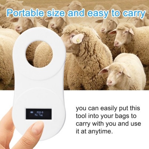 134.2KHz Animal Chip Scanner Handheld Portable Animal Chip Scanning Tool Poultry Pet Management Chip Scanner OLED Display for Ch