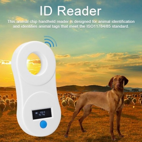 134.2KHz Animal Chip Scanner Handheld Portable Animal Chip Scanning Tool Poultry Pet Management Chip Scanner OLED Display for Ch