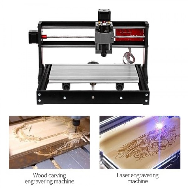 3018 Pro GRBL Control DIY Mini CNC Machine 3 Axis Pcb Milling Machine Wood Router Engraver 2-Inch Mini Drill Press Vise + Upgrad