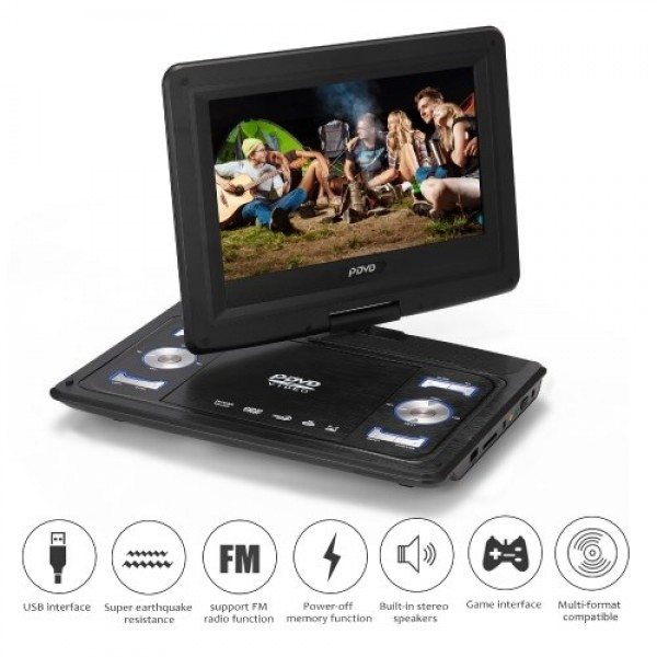 10.1inch High Denifition TV DVD Player Portable VCD MP3 MPEG Viewer with Game Handle and Compact Disc
