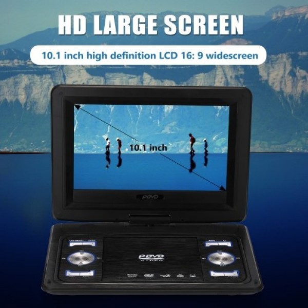 10.1inch High Denifition TV DVD Player Portable VCD MP3 MPEG Viewer with Game Handle and Compact Disc