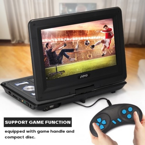 10.1inch High Denifition TV DVD Player Portable VCD MP3 MPEG Viewer with Game Handle and Compact Disc