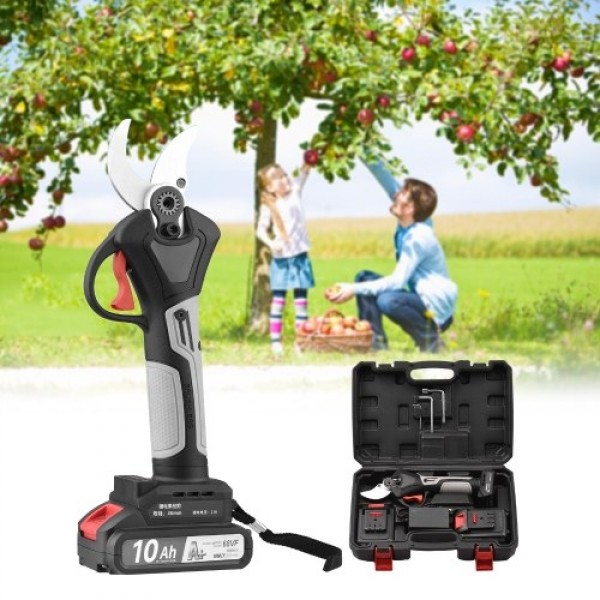 21V Brushless Cordless Electric Pruning Shears Rechargeable 2.0A Lithium Battery Powered Tree Branch Pruner Garden Clippers 40mm