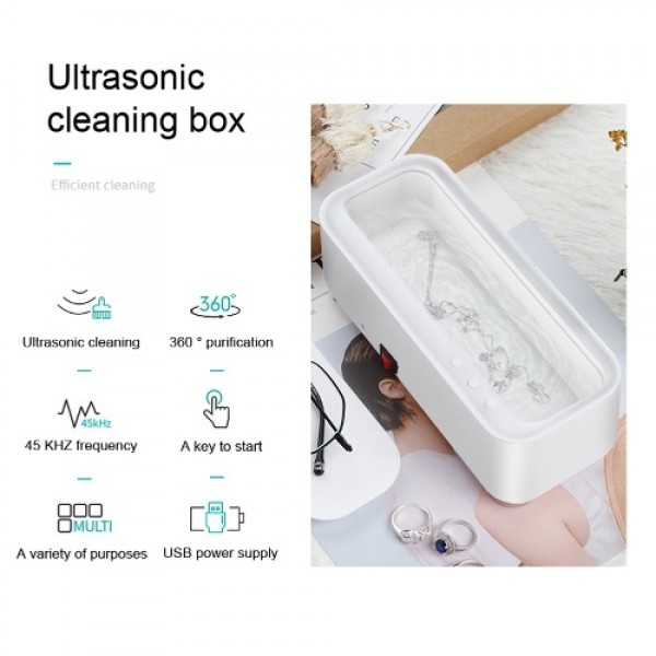 5W USB Power Supplys 45kHz High-frequency Small Cleaning Machine Jewelrys Makeup Brush Glasses Ultrasonics Cleaning Tool Office 