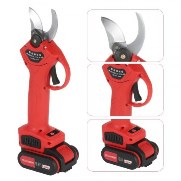 16.8V Professional Cordless Electric Pruning Shears Pruner Garden Branch Trimming and Pruning Cutters with One 2000mAh Rechargea