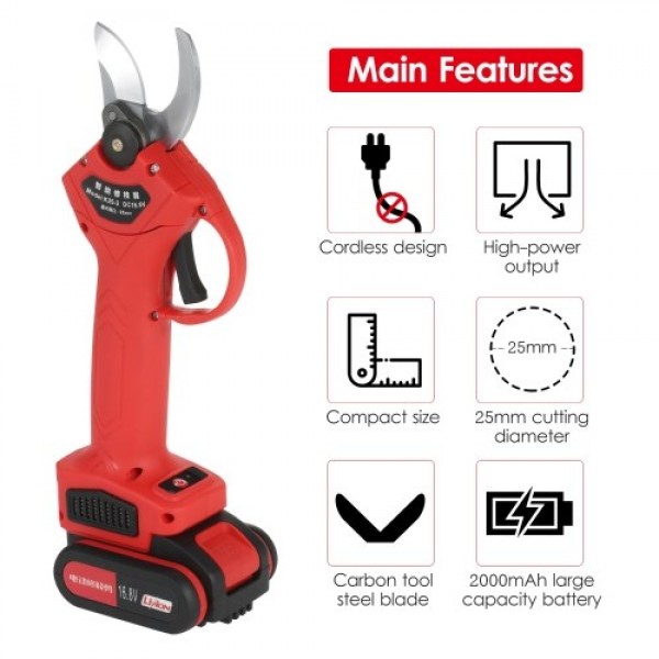 16.8V Professional Cordless Electric Pruning Shear...