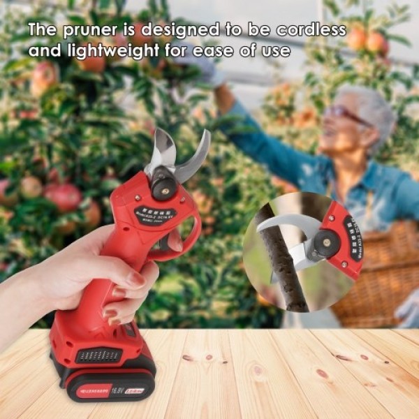 16.8V Professional Cordless Electric Pruning Shears Pruner Garden Branch Trimming and Pruning Cutters with One 2000mAh Rechargea