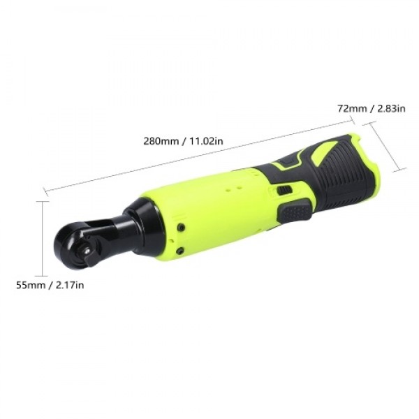 Multifunctional 12.0V Cordless Rechargeable Electric Wrench 3/8 Inch 90° Right Angle Ratchet Wrenches Handheld Driver Power Tool