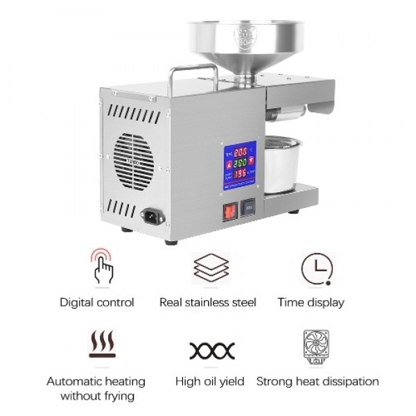 LTP333 610W Intelligent Stainless Steel Household Kitchen Commercial Oil Press Machine