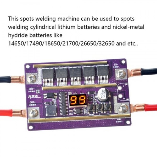 99 Gears of Power Adjustable Mini Spots Welding Machine Control Board for Welding 18650 Battery and 0.05-0.3mm Nickel Sheet